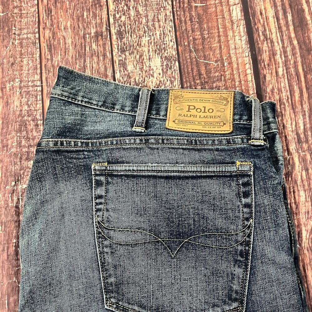 Polo Ralph Lauren Men Sullivan Slim Button Fly Blue Medium Wash Denim Jean 40X27